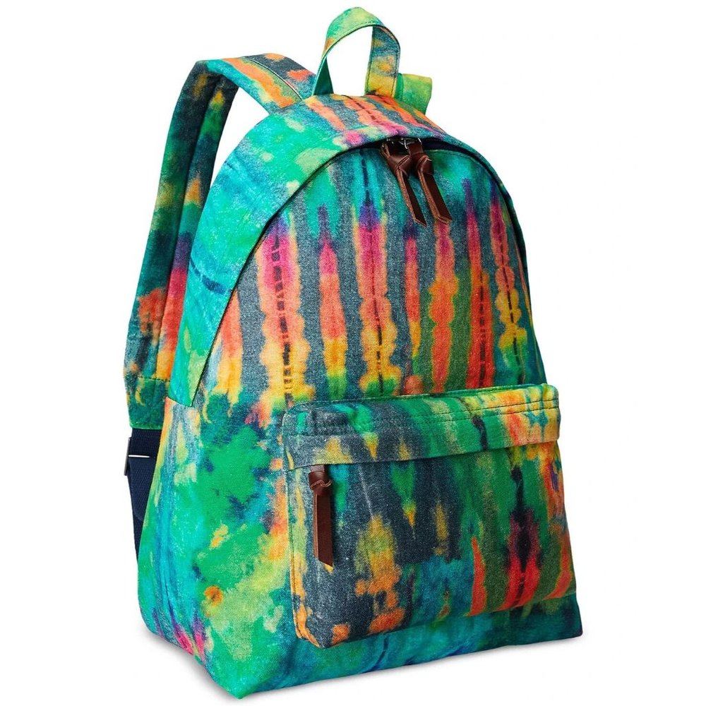 POLO Ralph Lauren Canvas Tie Dye Canvas Backpack  Adult Bookbag MSRP $148